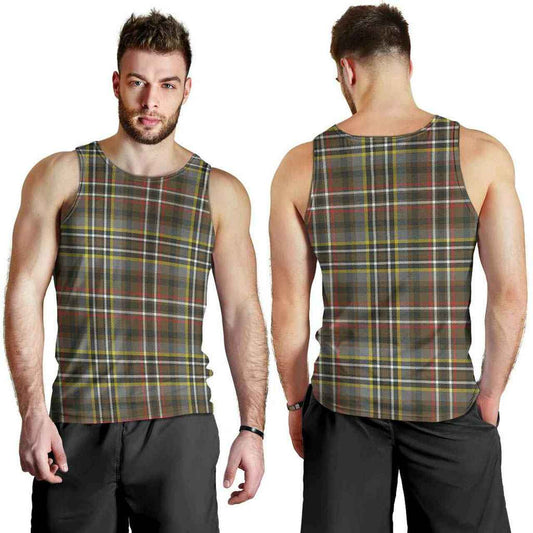 Scott Green Weathered Tartan Plaid Men Tank Top