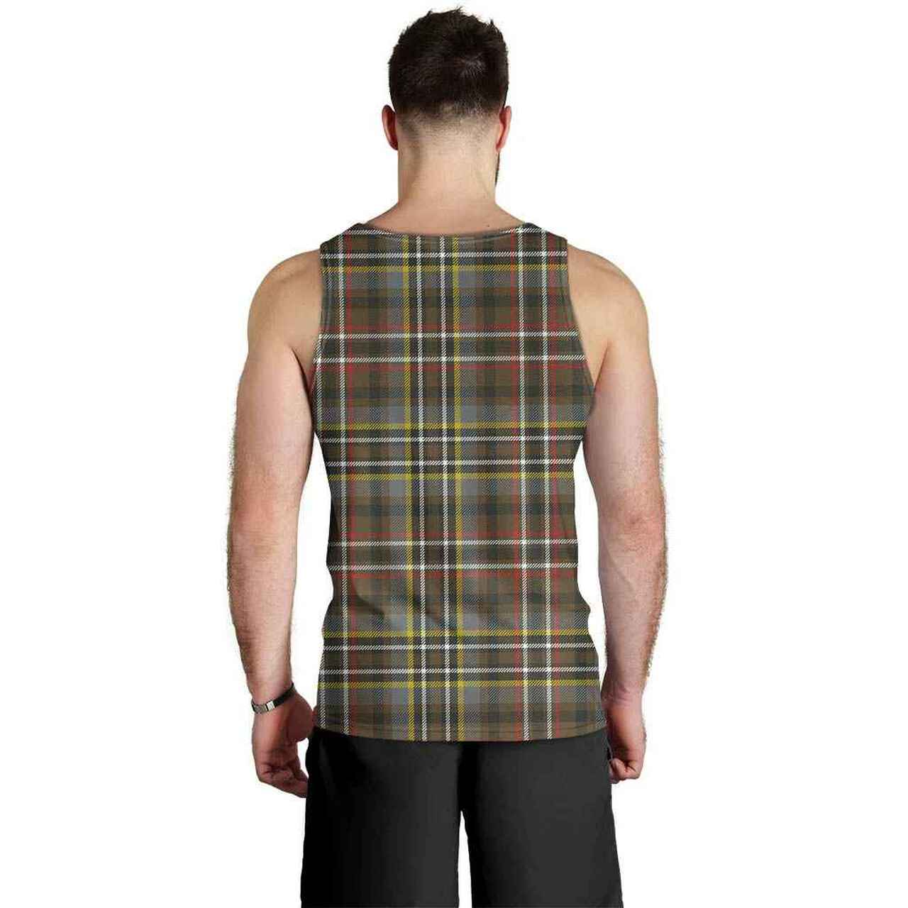 Scott Green Weathered Tartan Plaid Men Tank Top