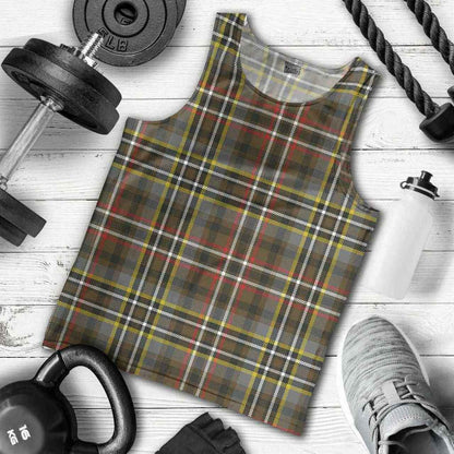 Scott Green Weathered Tartan Plaid Men Tank Top