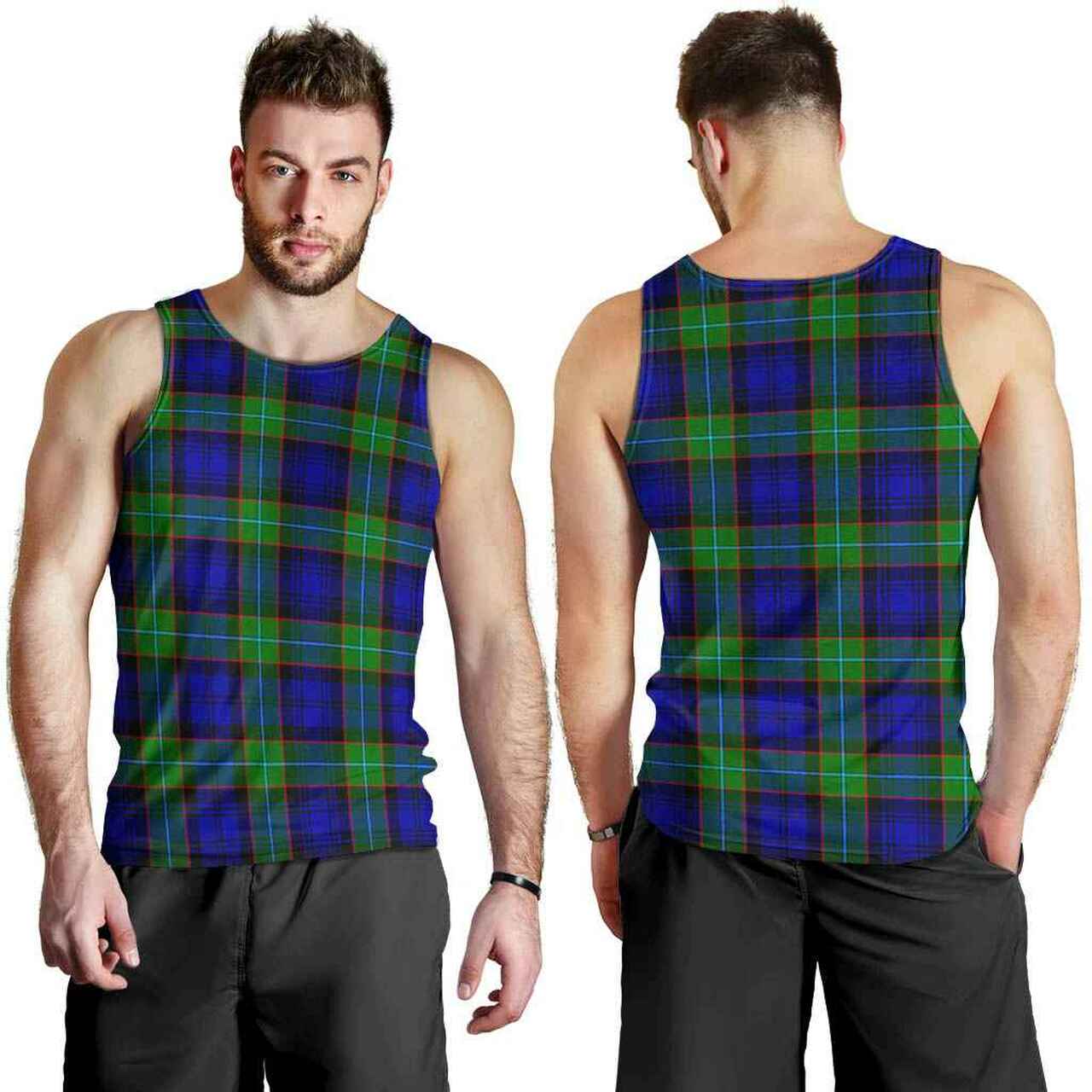 Sempill Modern Tartan Plaid Men Tank Top