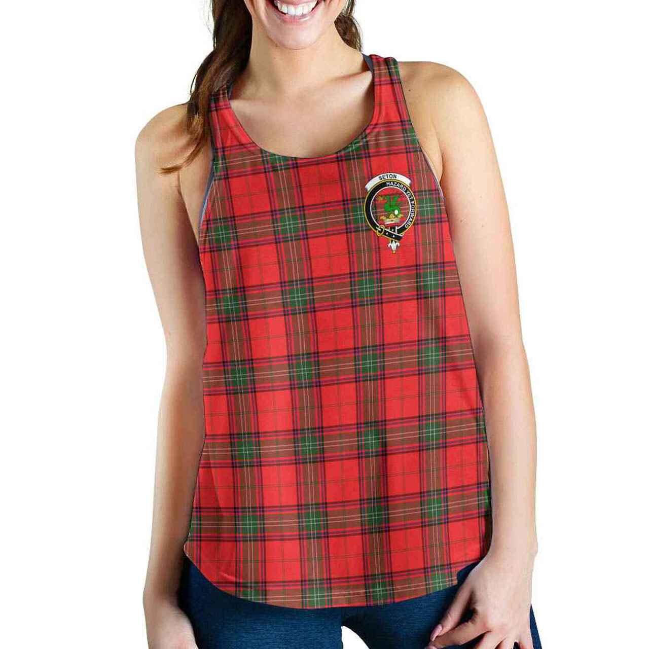 Seton Tartan Crest Women Racerback Tank