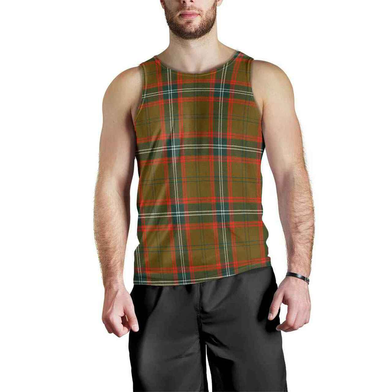Seton Hunting Modern Tartan Plaid Men Tank Top