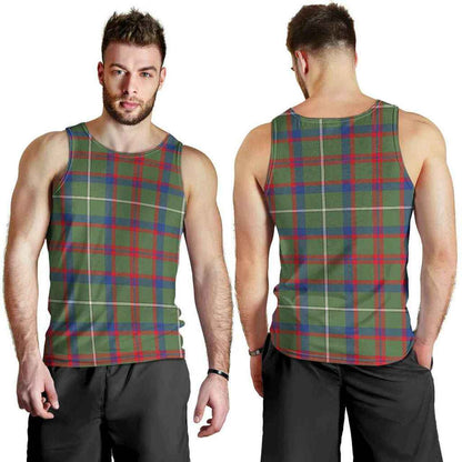 Shaw Green Modern Tartan Plaid Men Tank Top