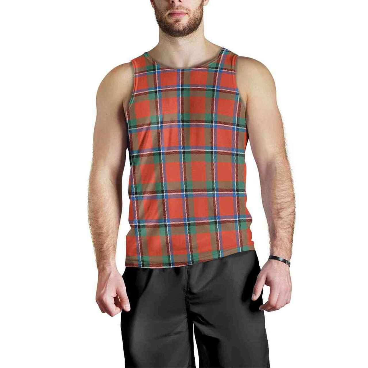 Sinclair Ancient Tartan Plaid Men Tank Top