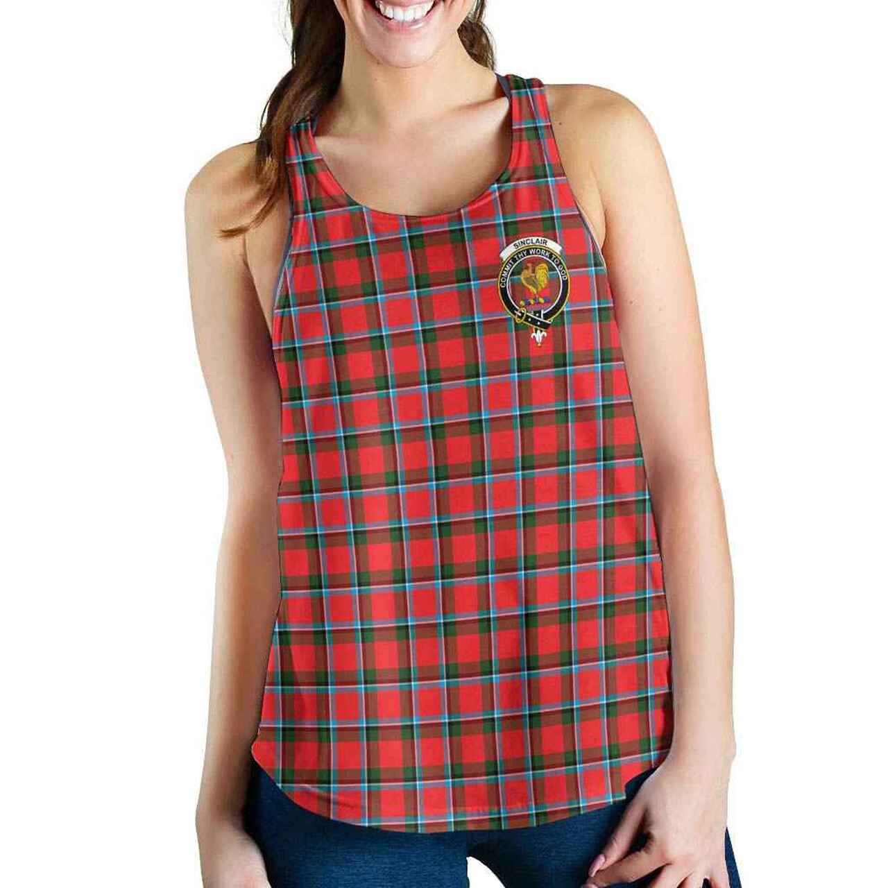 Sinclair Tartan Crest Women Racerback Tank