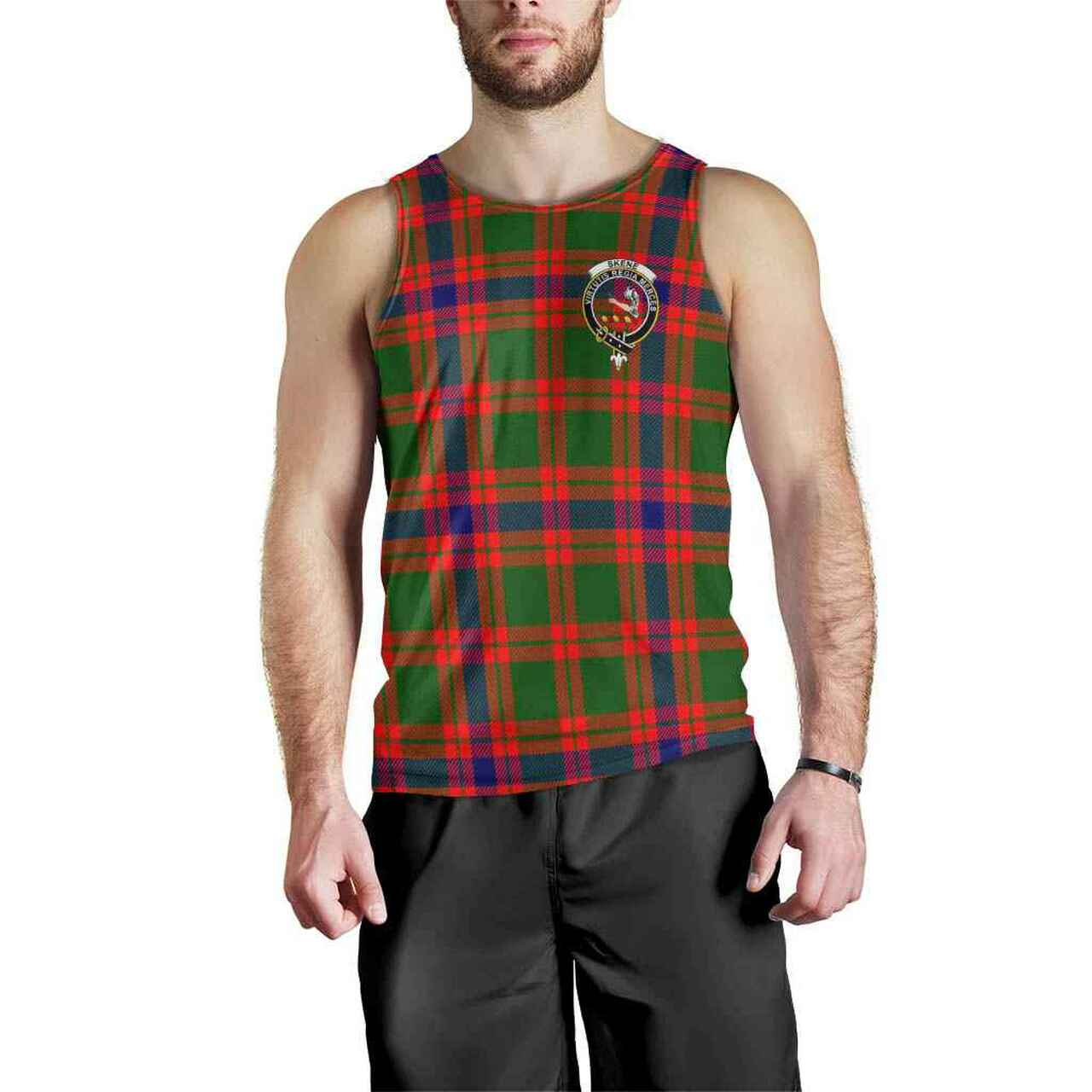 Skene Tartan Crest Men Tank Top