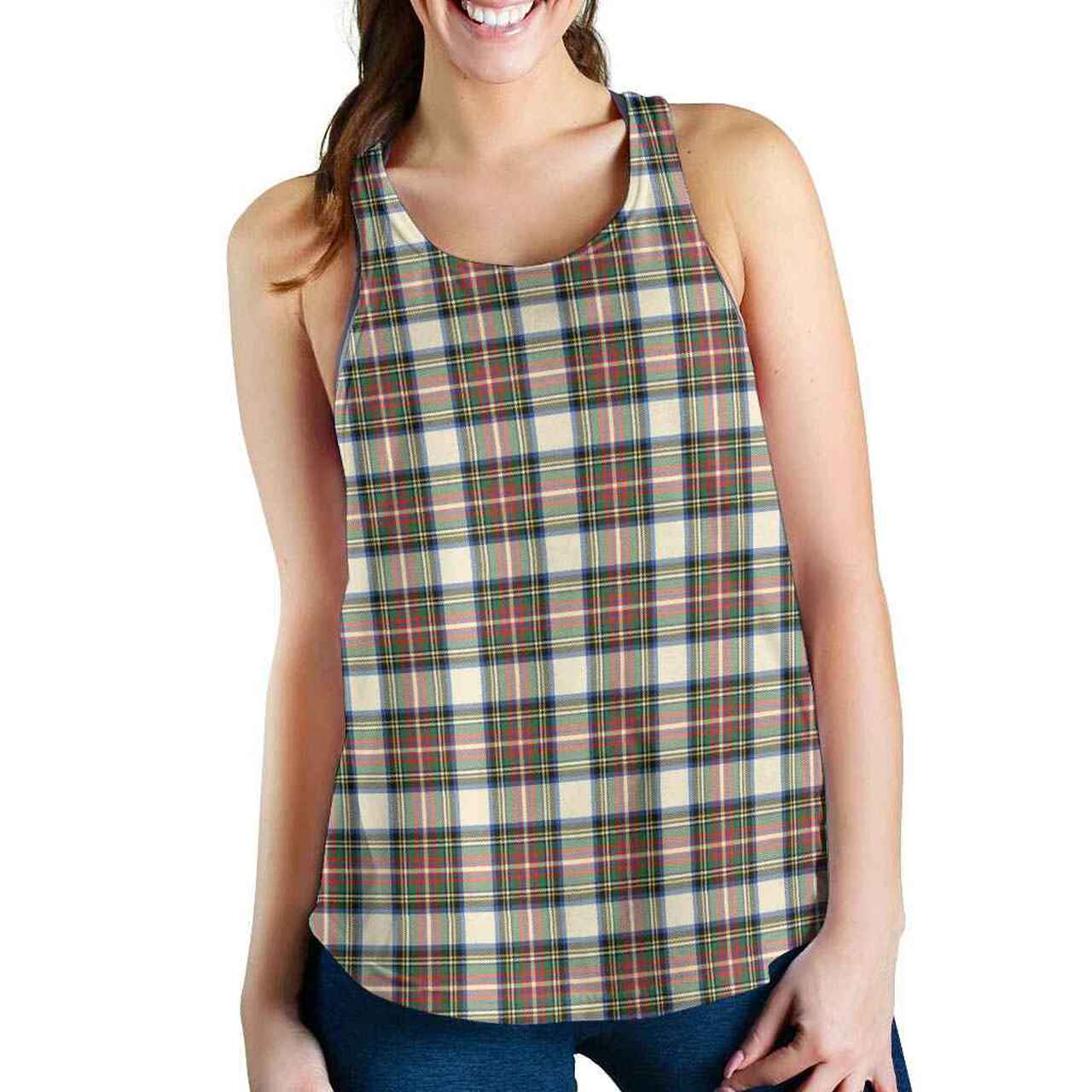 Stewart Dress Ancient Tartan Plaid Women Racerback Tank