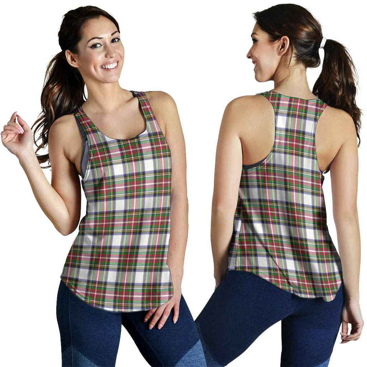 Stewart Dress Modern Tartan Plaid Women Racerback Tank