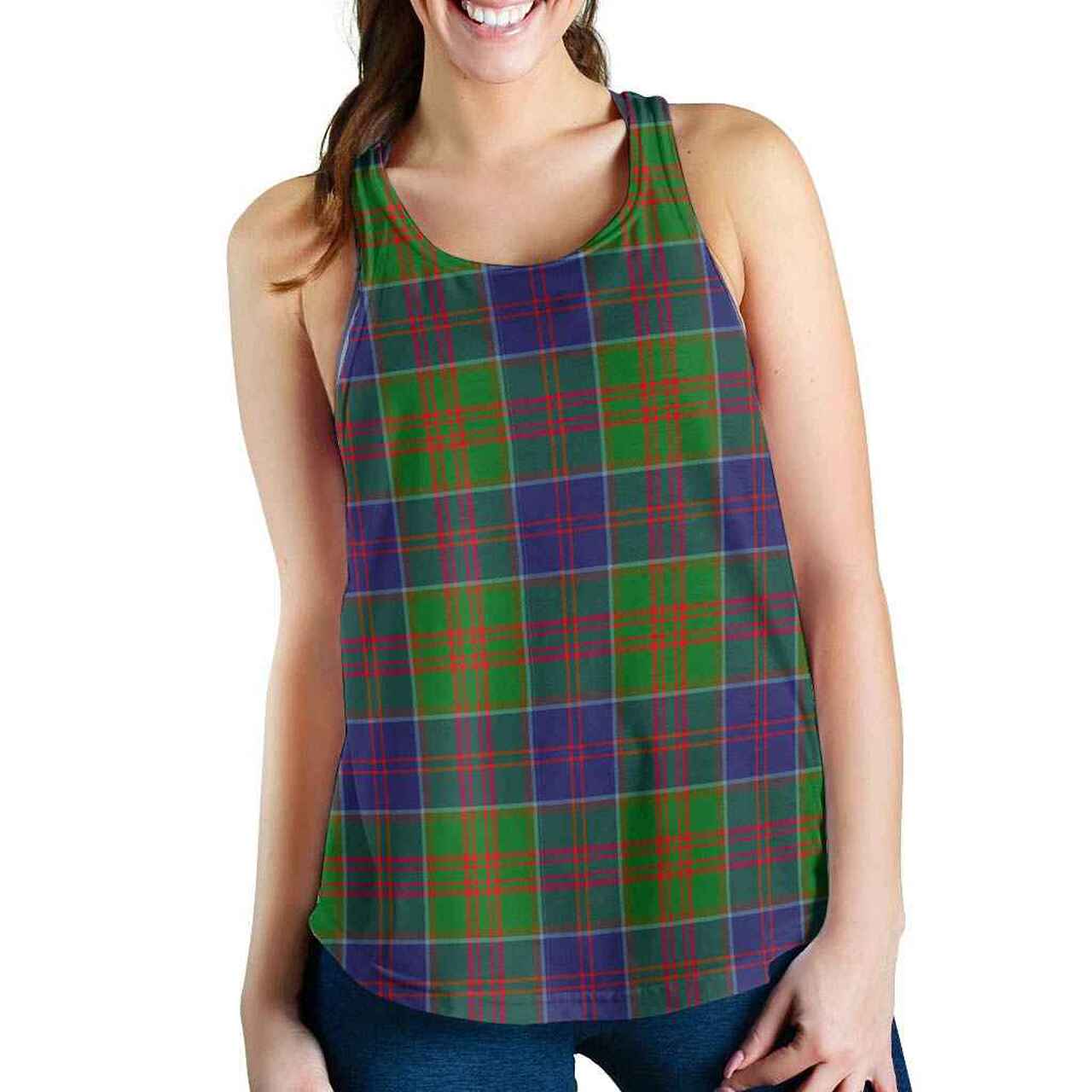 Stewart of Appin Hunting Modern Tartan Plaid Women Racerback Tank