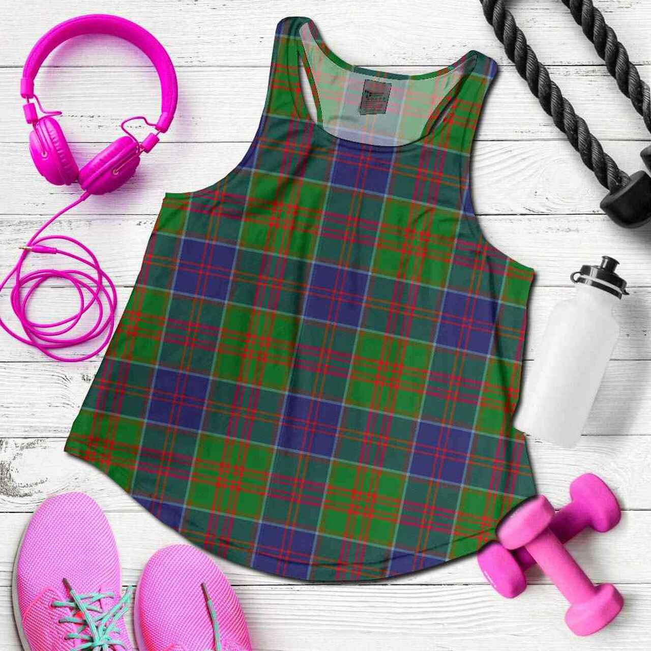 Stewart of Appin Hunting Modern Tartan Plaid Women Racerback Tank