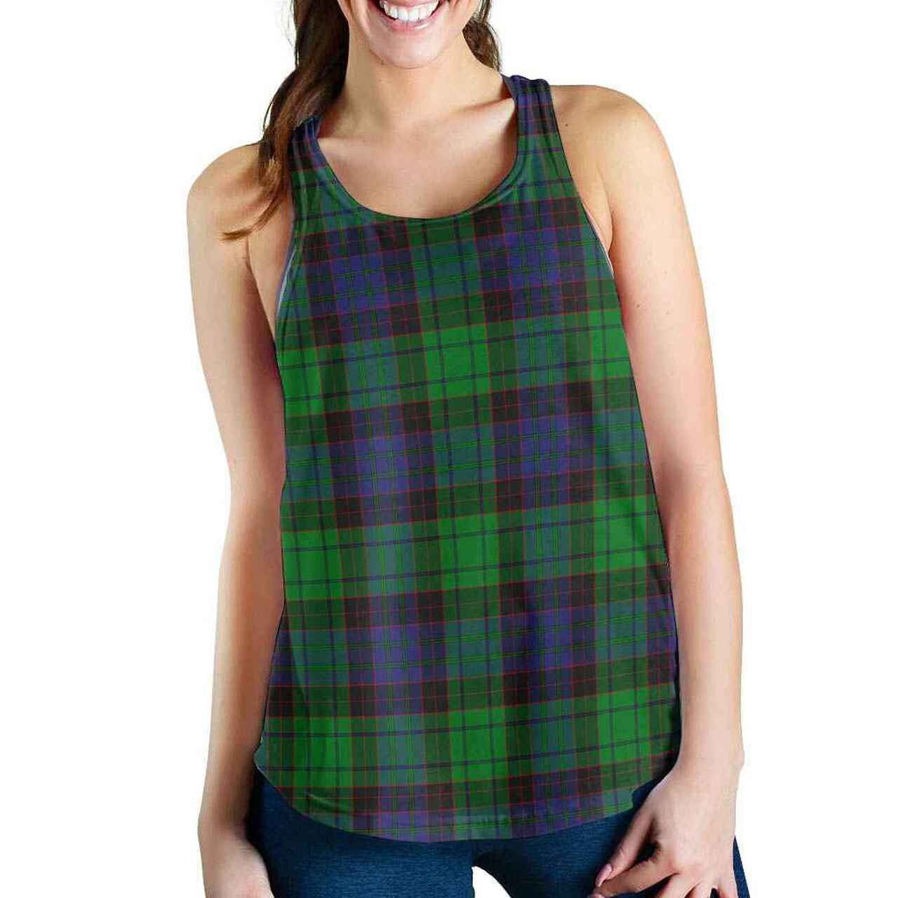 Stewart Old Modern Tartan Plaid Women Racerback Tank