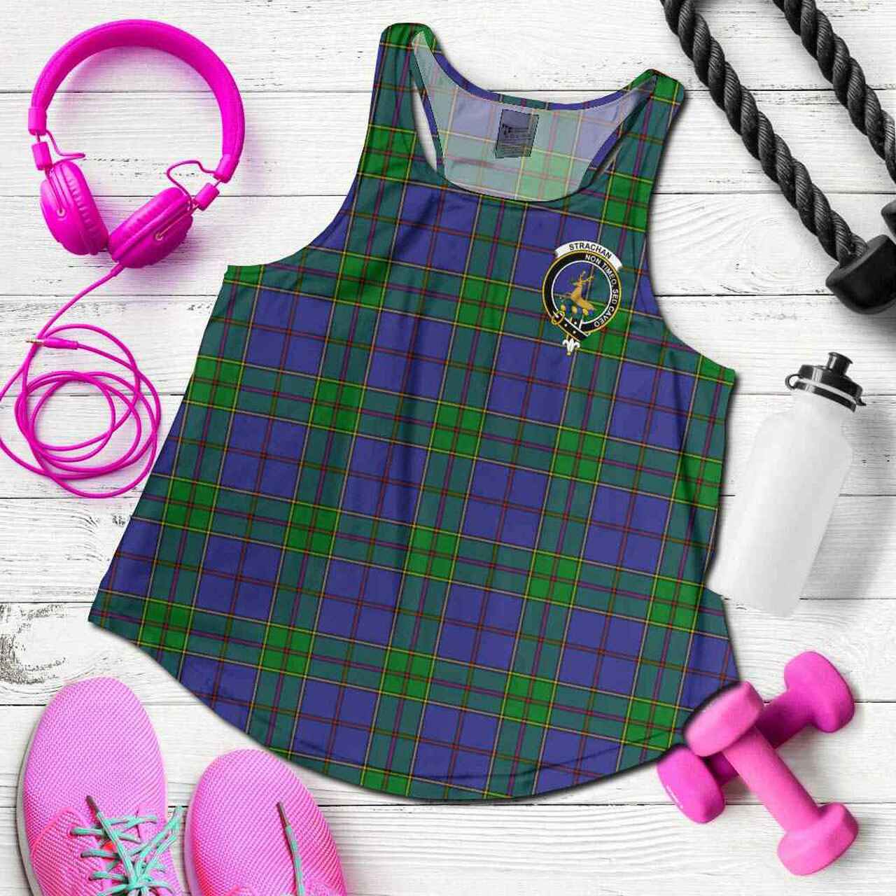 Strachan Tartan Crest Women Racerback Tank