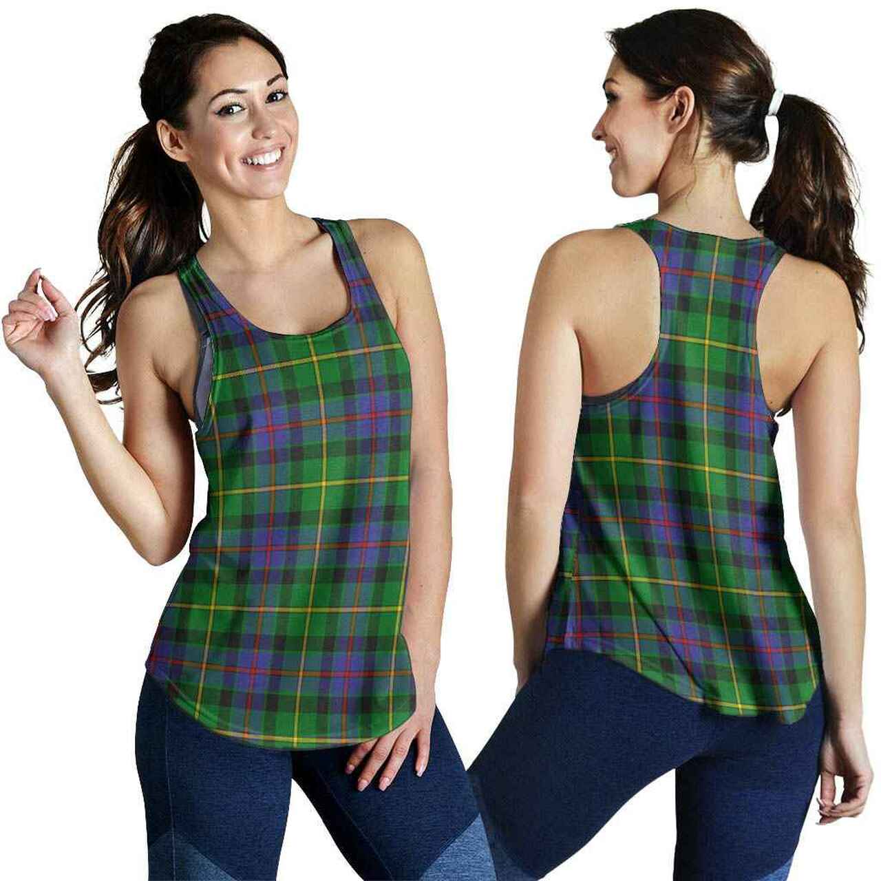 Tait Modern Tartan Plaid Women Racerback Tank