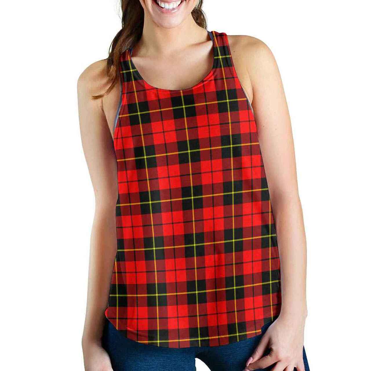 Wallace Hunting - Red Tartan Plaid Women Racerback Tank