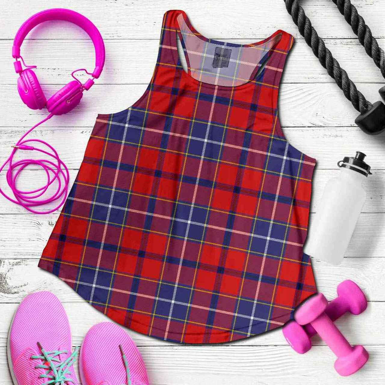 Wishart Dress Tartan Plaid Women Racerback Tank