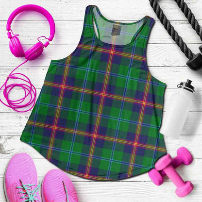 Young Modern Tartan Plaid Women Racerback Tank