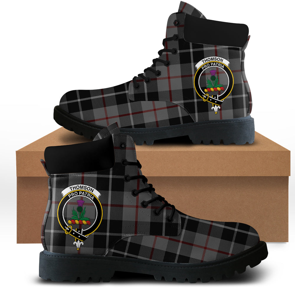 Thompson Grey Tartan Plaid All Season Boots